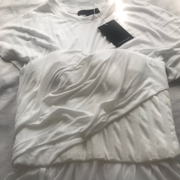 NWT Alexander Wang Bustier Draped White Top - Picture 8 of 9